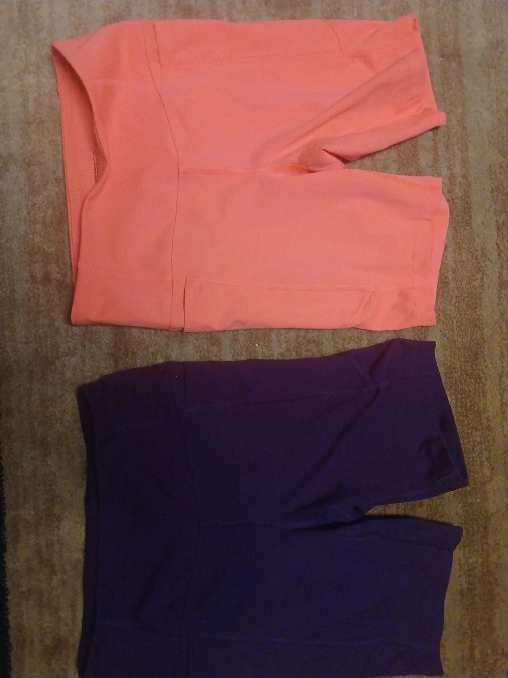 Womens Active Bike Shorts - Coral and Purple